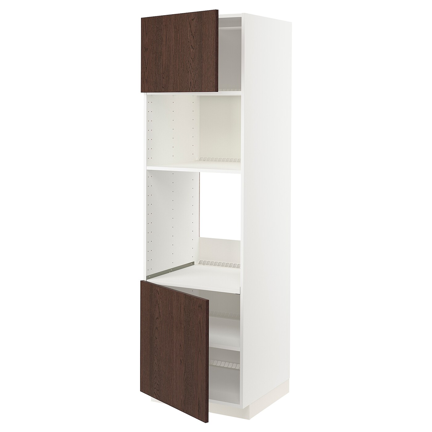 Кухонный шкаф-пенал - IKEA METOD/МЕТОД ИКЕА, 200х60х60 см, белый/коричневый