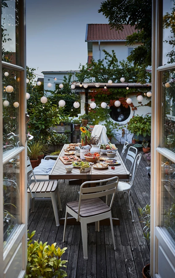 Стул садовый для дома и улицы - IKEA NORRMANSÖ/NORRMANSO, 83x52x48см, белый, НОРРМАНСЁ ИКЕА (изображение №12)