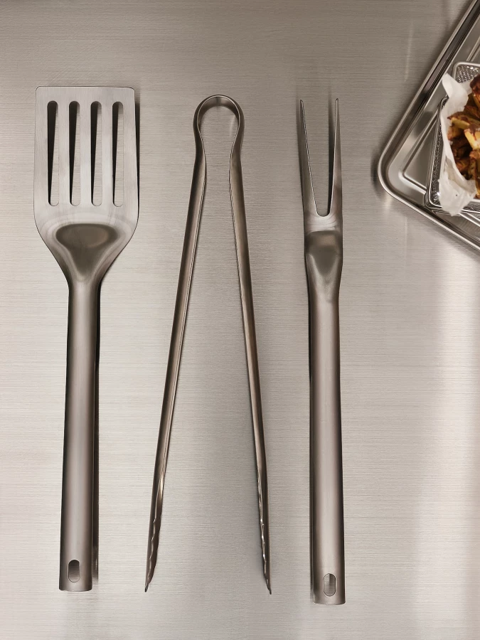 Набор посуды для гриля - IKEA GRILLTIDER, серебристый, ГРИЛЛЬТИДЕР ИКЕА (изображение №8)