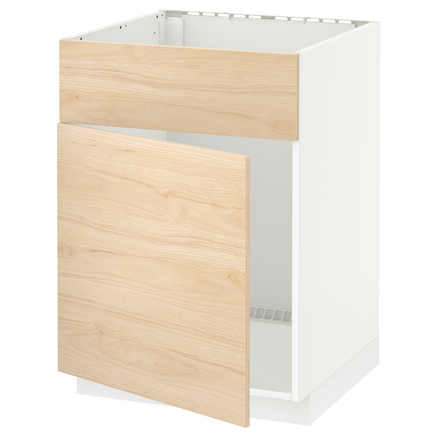 Напольный шкаф - METOD IKEA/ МЕТОД ИКЕА,  88х60  см, белый/под беленый дуб