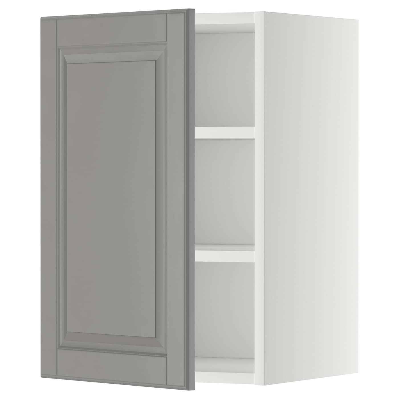 Навесной шкаф с полкой - METOD IKEA/ МЕТОД ИКЕА, 60х40 см, белый/серый