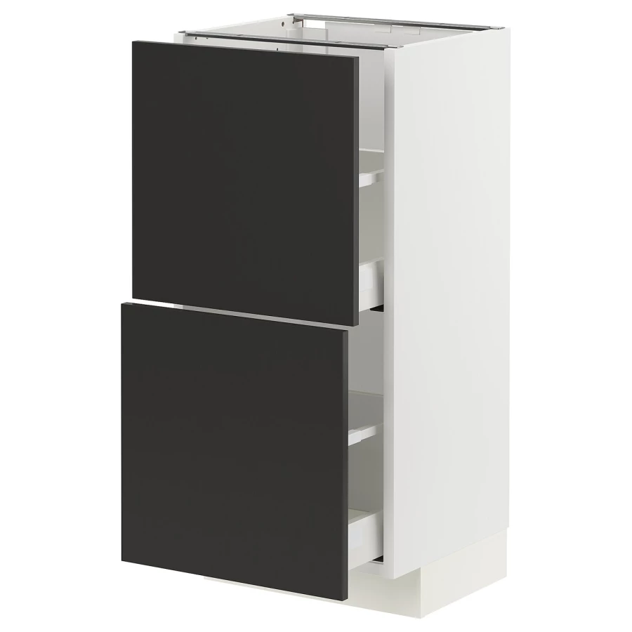 Напольный шкаф - IKEA METOD MAXIMERA, 88x39x40см, белый/черный, МЕТОД МАКСИМЕРА ИКЕА (изображение №1)