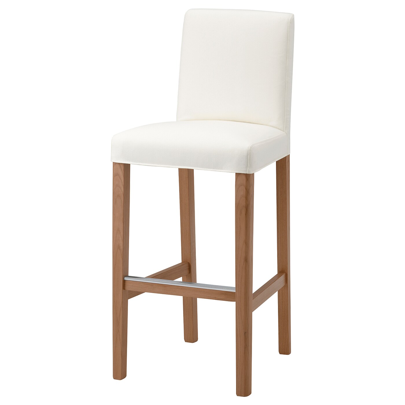 Барный стул со спинкой - BERGMUND IKEA/БЕРГМУНД ИКЕА, 110х45х49 см, белый