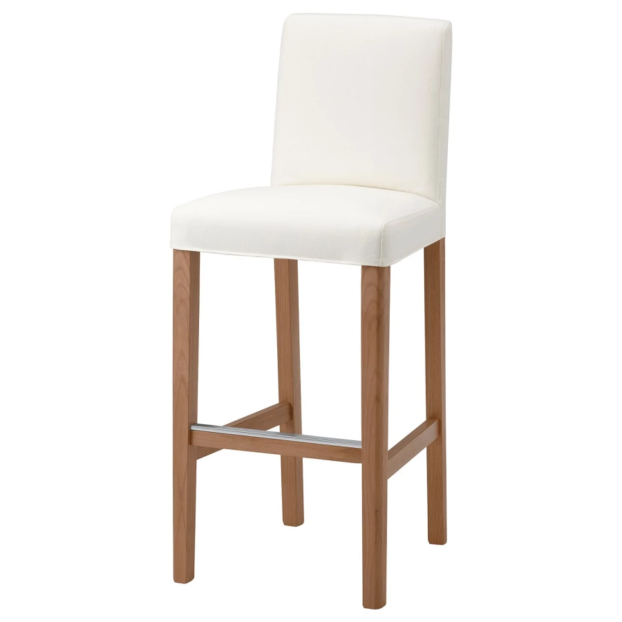 Барный стул со спинкой - BERGMUND IKEA/БЕРГМУНД ИКЕА, 110х45х49 см, белый (изображение №1)