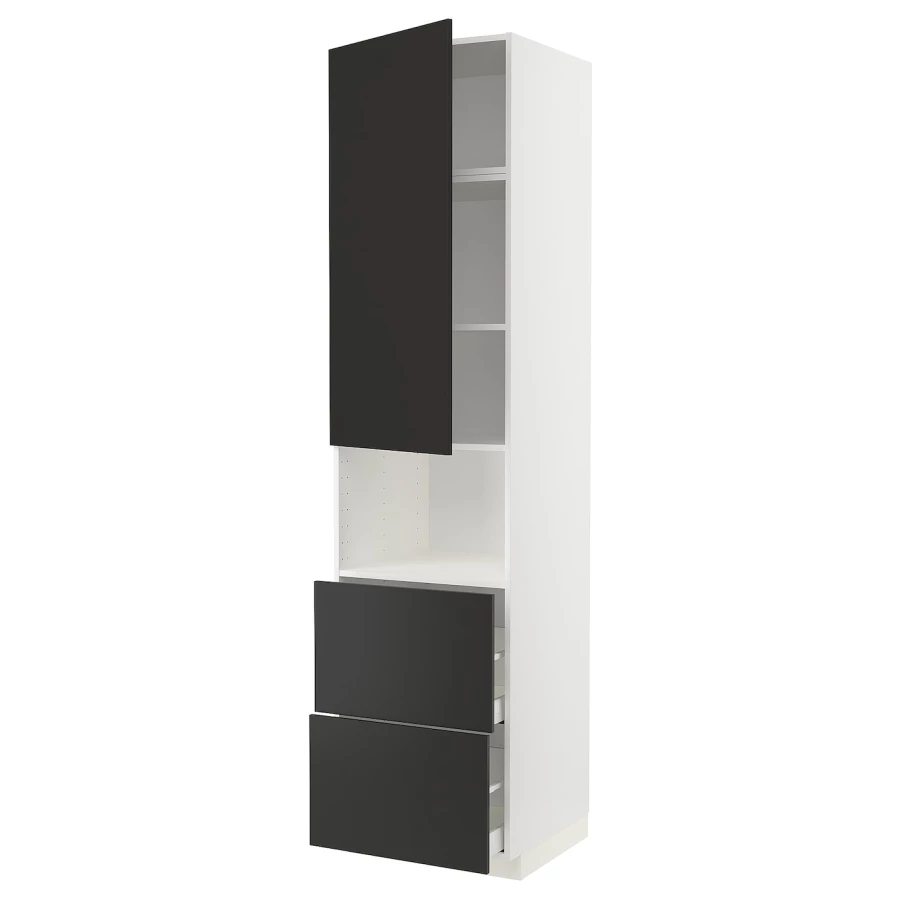 Модульный шкаф - METOD / MAXIMERA IKEA/ МЕТОД/МАКСИМЕРА  ИКЕА, 248х60 см, черный/белый (изображение №1)