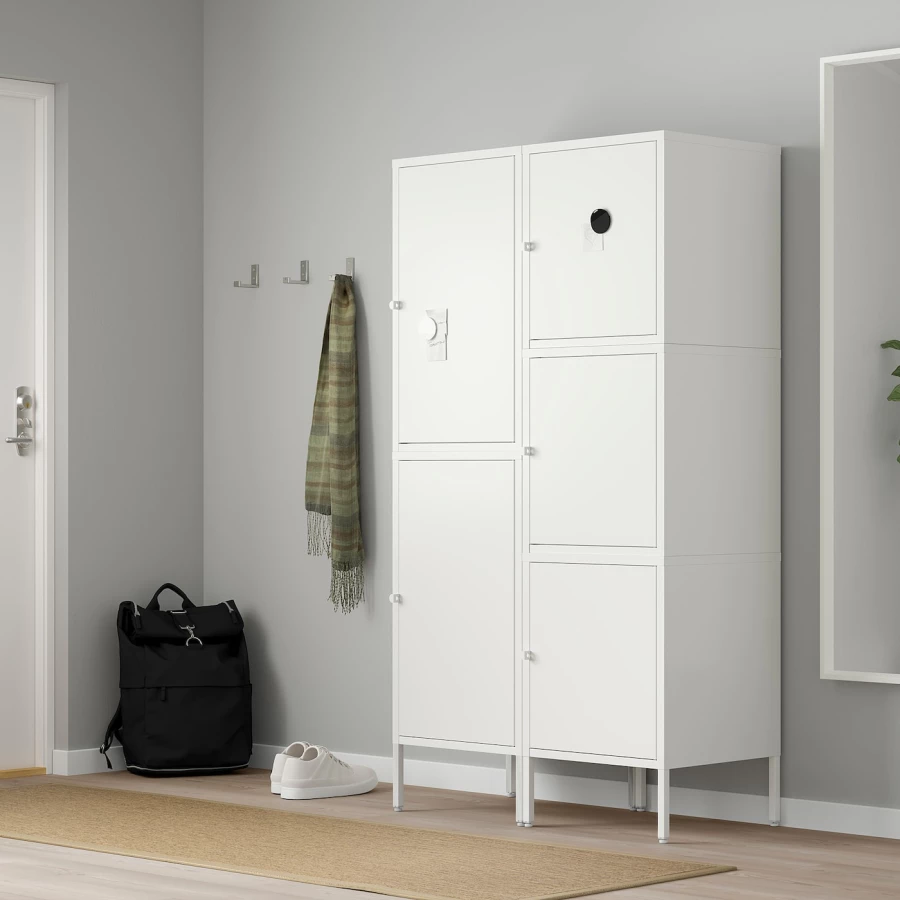 Комбинация с дверями - IKEA HÄLLAN/HALLAN/ХЭЛЛАН ИКЕА, 167х47х90 см, белый (изображение №3)