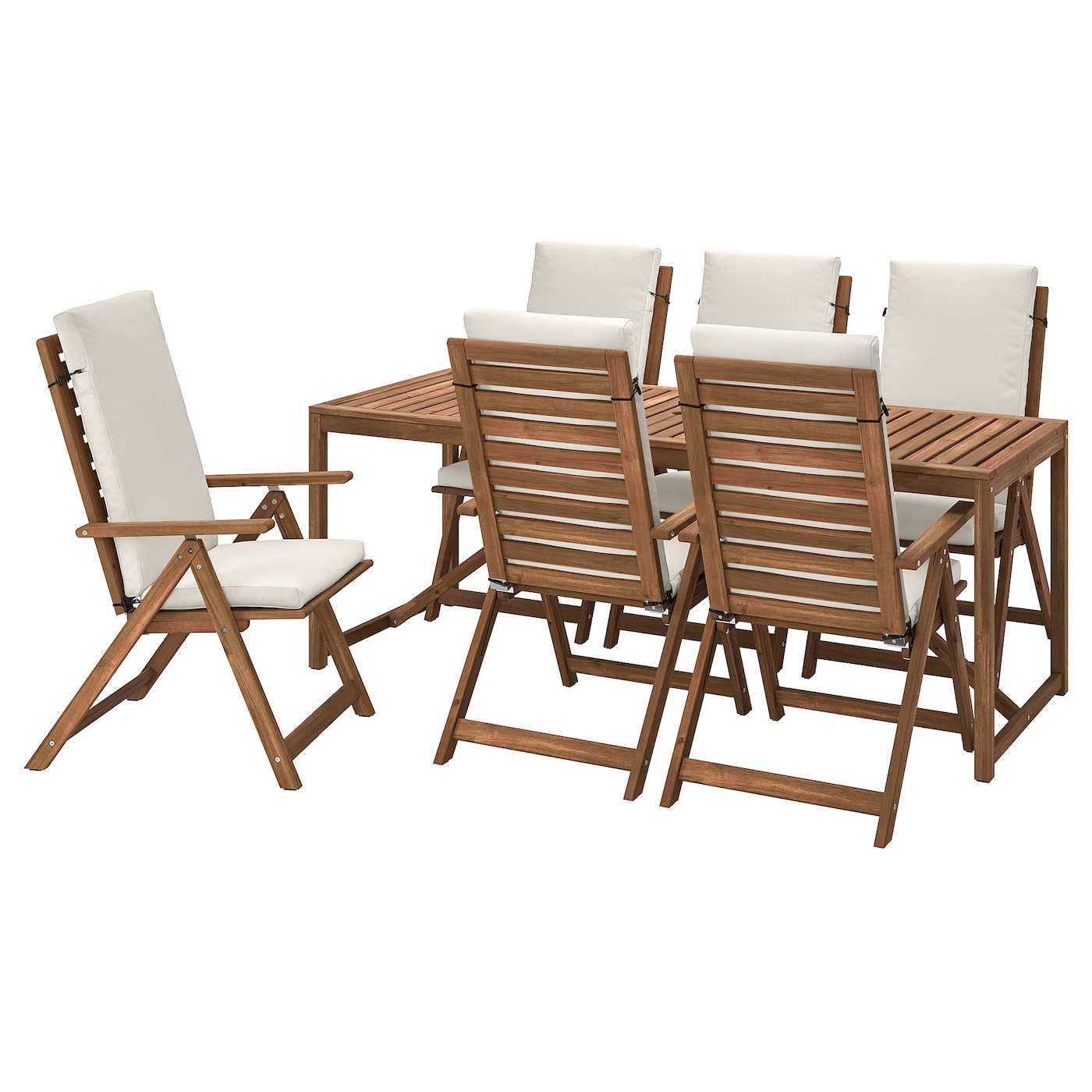 Стол + 6 стула -NÄMMARÖ / NАMMARО IKEA/  НАММАРО ИКЕА, 235х90х74 см, коричневый/белый