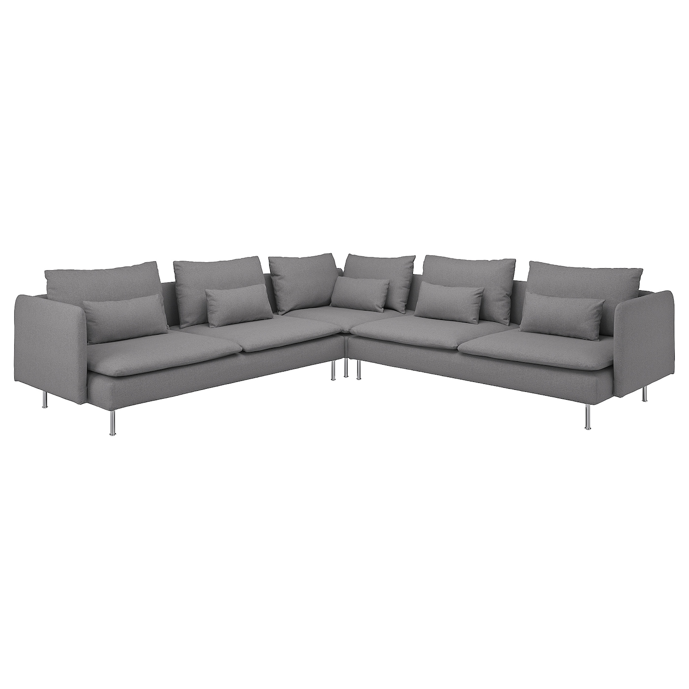 6-местный угловой диван - IKEA SÖDERHAMN/SODERHAMN, 99x291см, серый, СЕДЕРХАМН ИКЕА