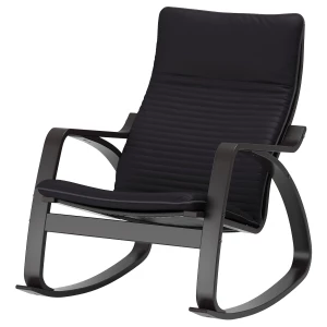 Кресло-качалка - IKEA POÄNG/POANG/ПОЭНГ ИКЕА, 68х94х95 см, чёрный