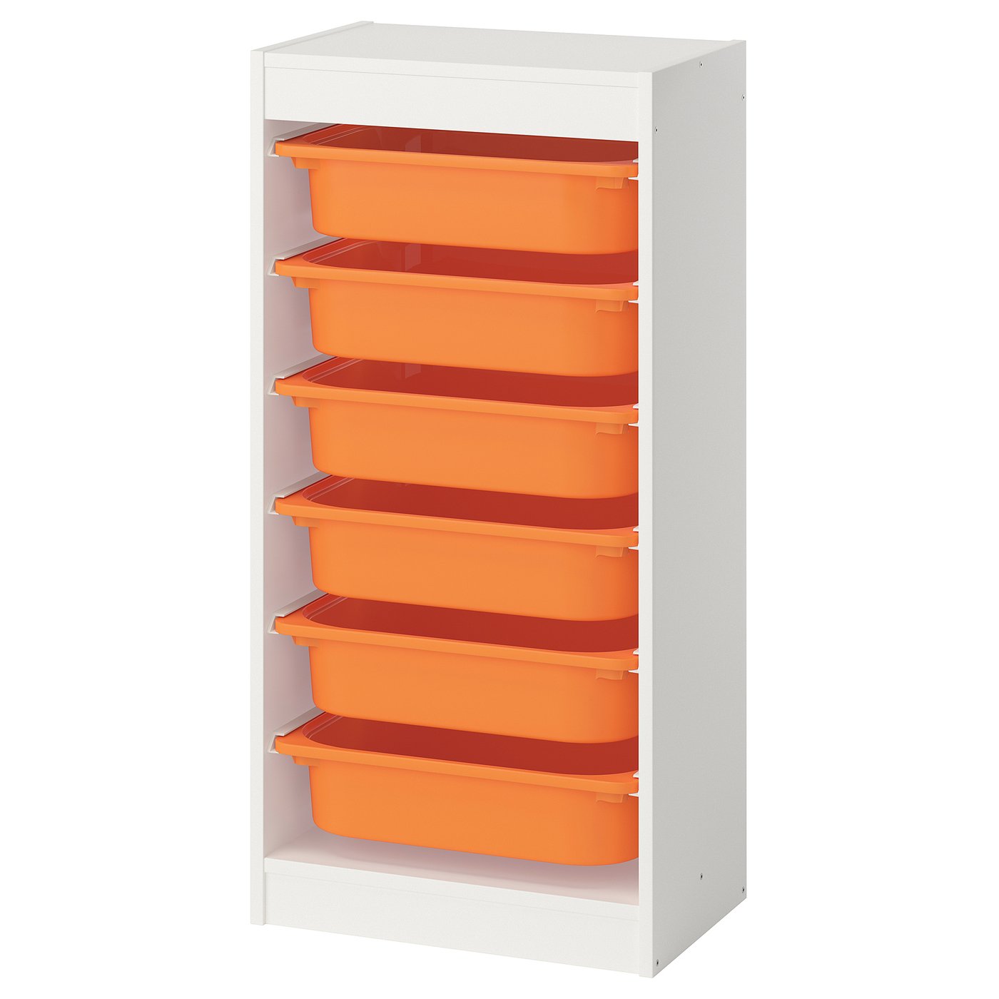 Шкаф с ящиком IKEA TROFAST/ТРУФАСТ ИКЕА, 46х30х94 см, белый/оранжевый