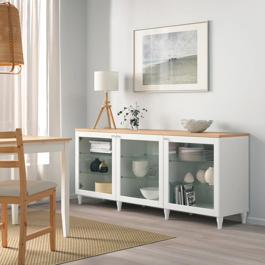 Комбинация для хранения - IKEA BESTÅ/BESTA/БЕСТА/БЕСТО ИКЕА, 180x42x76 см, белый (изображение №2)