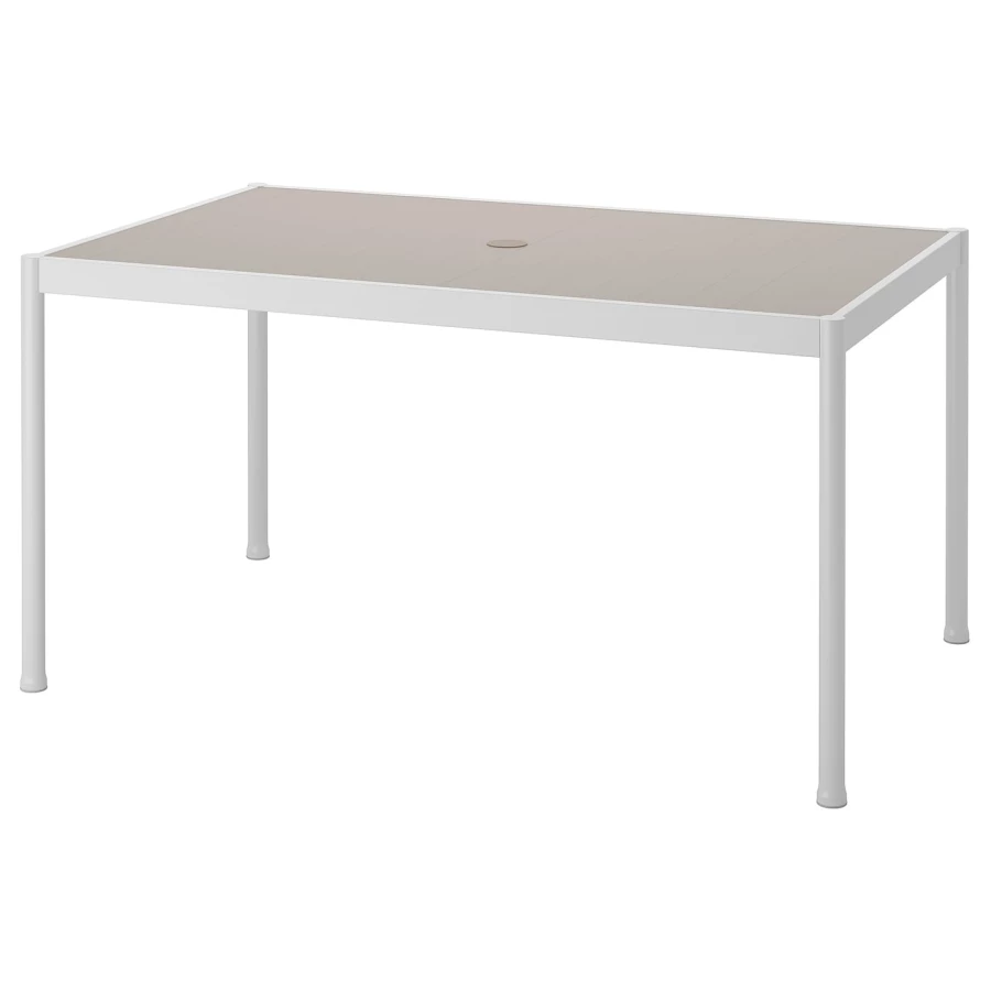 Стол обеденный - IKEA SEGERÖN/SEGERON, 147х91х75 см, бежевый/светло-серый, ИКЕА (изображение №1)