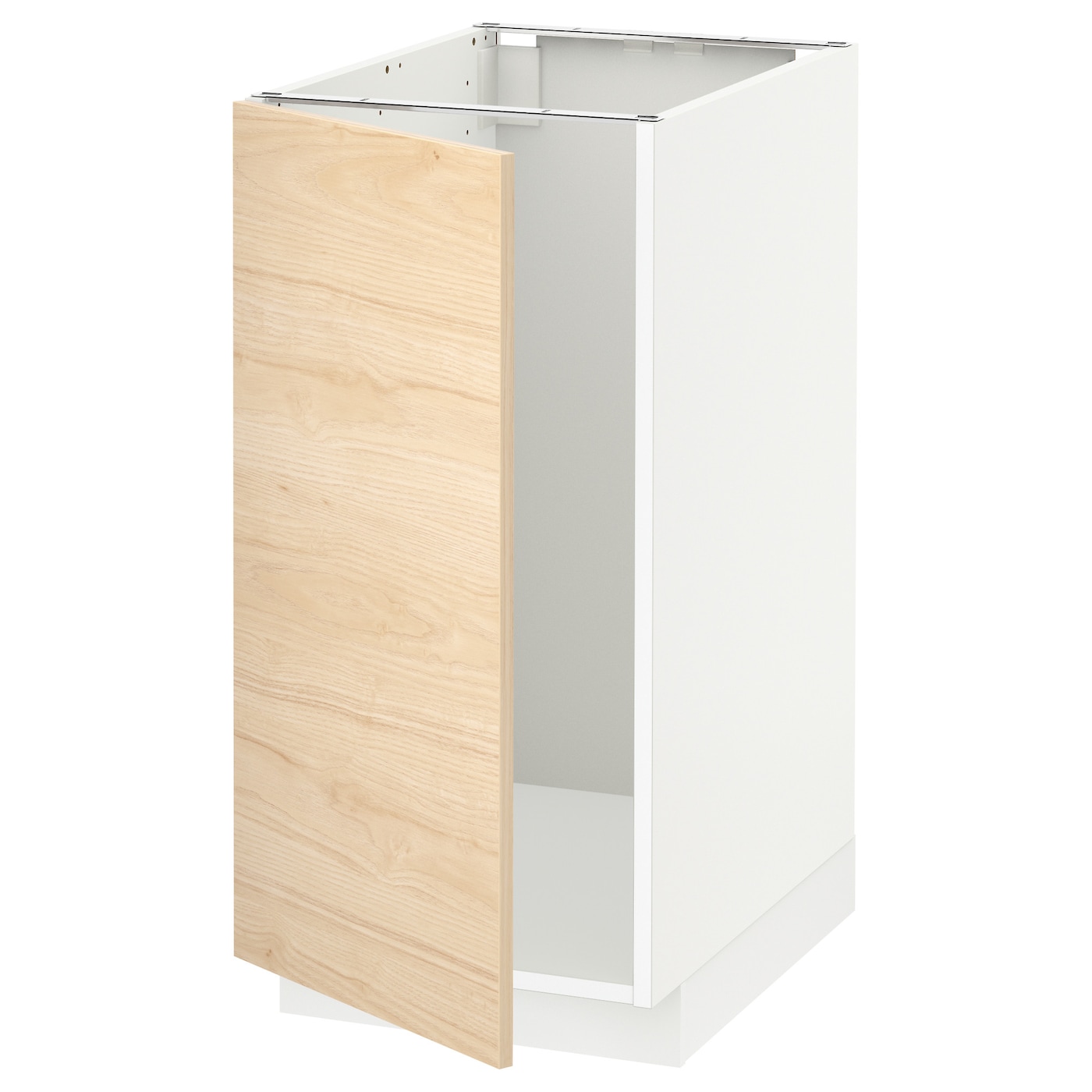 Напольный шкаф - IKEA METOD, 88x62x40см, белый/светлый ясень, МЕТОД ИКЕА