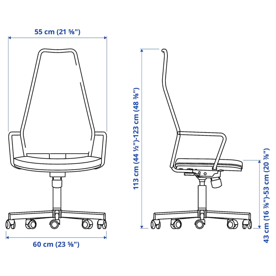 Игровое кресло - HUVUDSPELARE IKEA ХУВУДСПЕЛАРЕ ИКЕА, 54х55 см, чёрный (изображение №7)