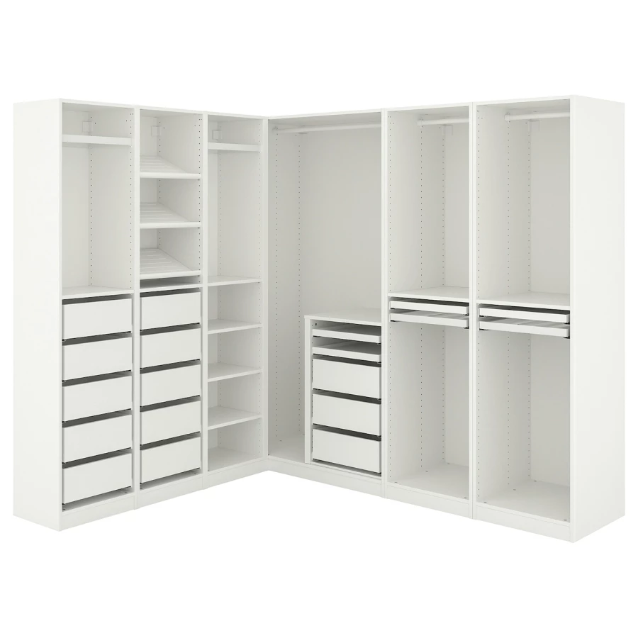 Угловой шкаф - IKEA PAX/ПАКС ИКЕА, 201х213х210,5 см, белый (изображение №1)
