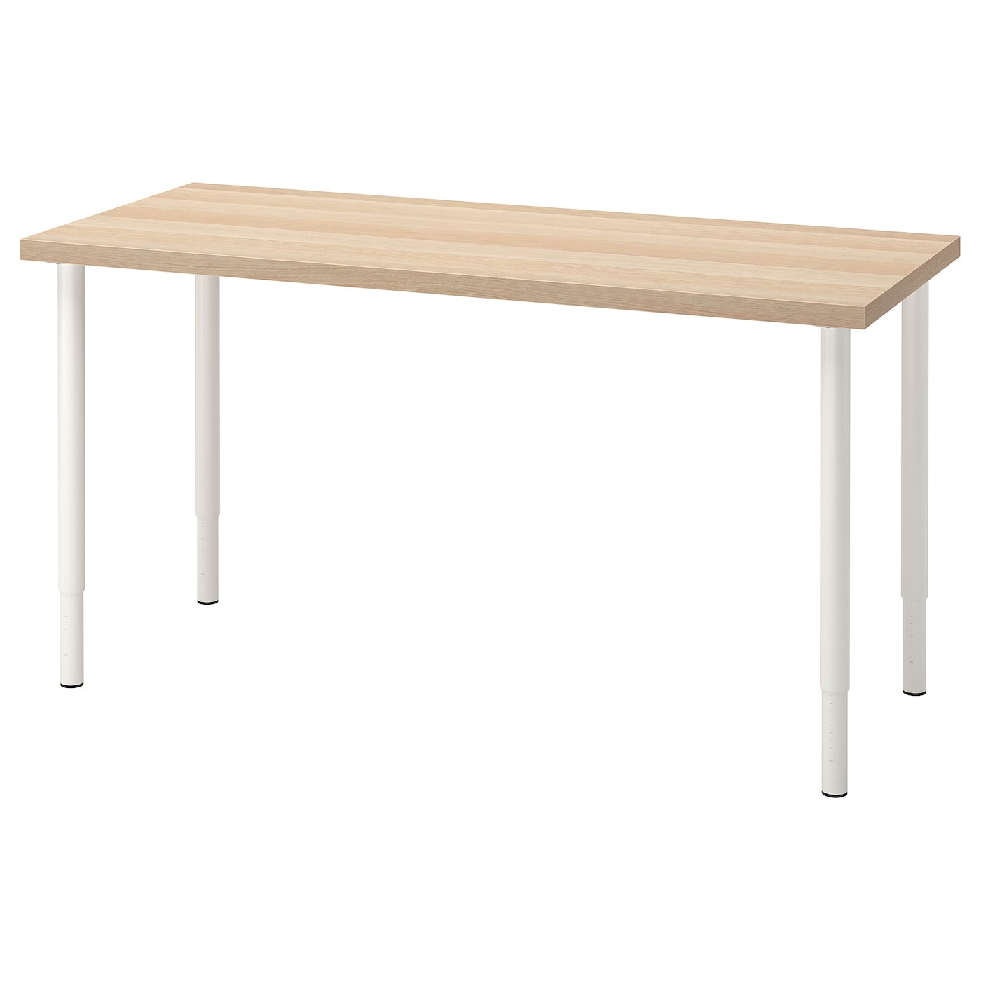 Письменный стол - IKEA LAGKAPTEN/OLOV, 140х60х63-93 см, под беленый дуб/белый, ЛАГКАПТЕН/ОЛОВ ИКЕА
