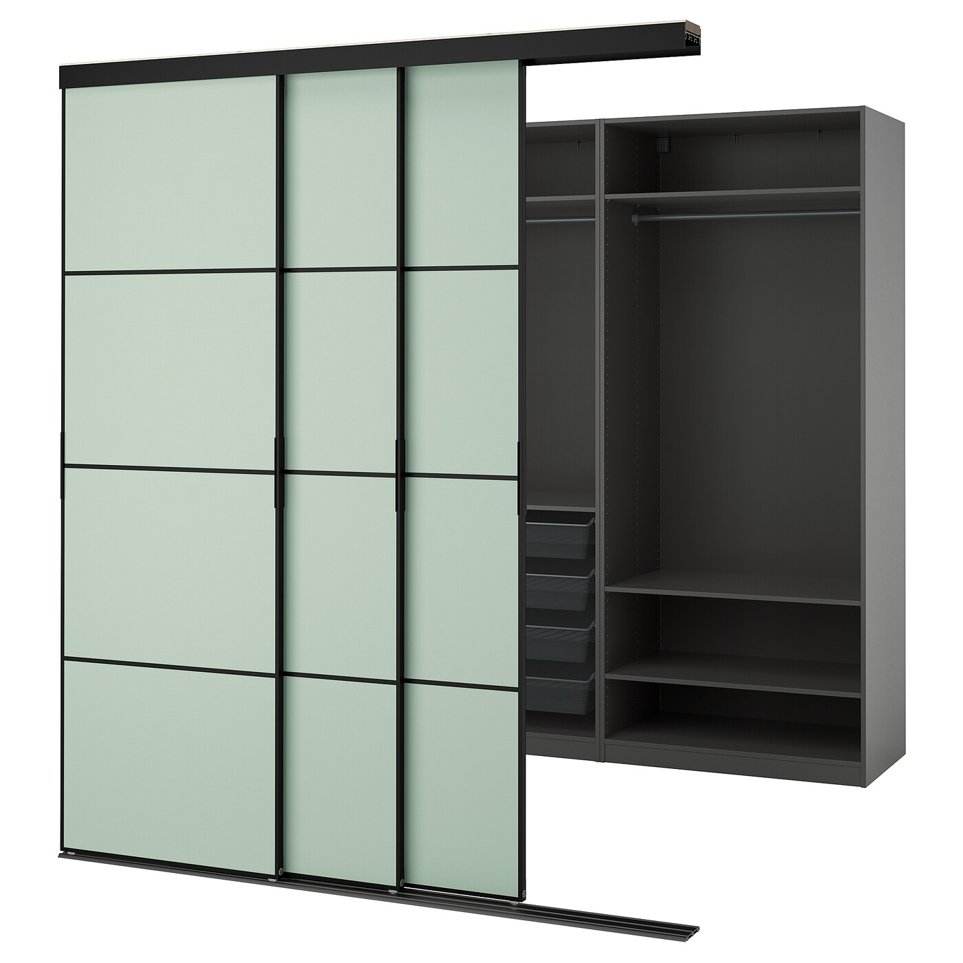 Шкаф - SKYTTA / PAX IKEA/ СКИТТА / ПАКС  ИКЕА, 240х226 см, черный