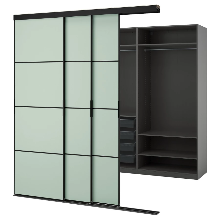 Шкаф - SKYTTA / PAX IKEA/ СКИТТА / ПАКС  ИКЕА, 240х226 см, черный (изображение №1)