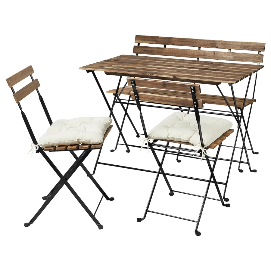 Стол и 2 стула - TÄRNÖ / TАRNО IKEA/  ТЭРНО ИКЕА,  85х55 см, коричневый/белый (изображение №1)