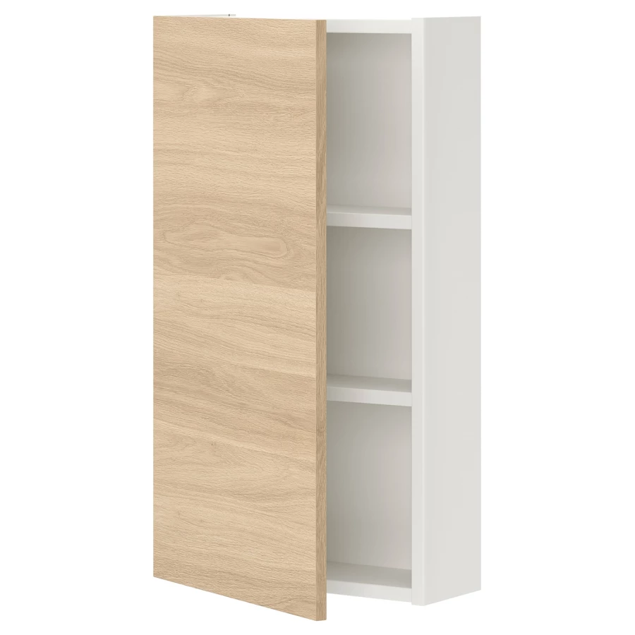 Настенный шкаф для ванной комнаты - ENHET IKEA/ ЭНХЕТ ИКЕА, 40x15x75 см, белый/бежевый (изображение №1)