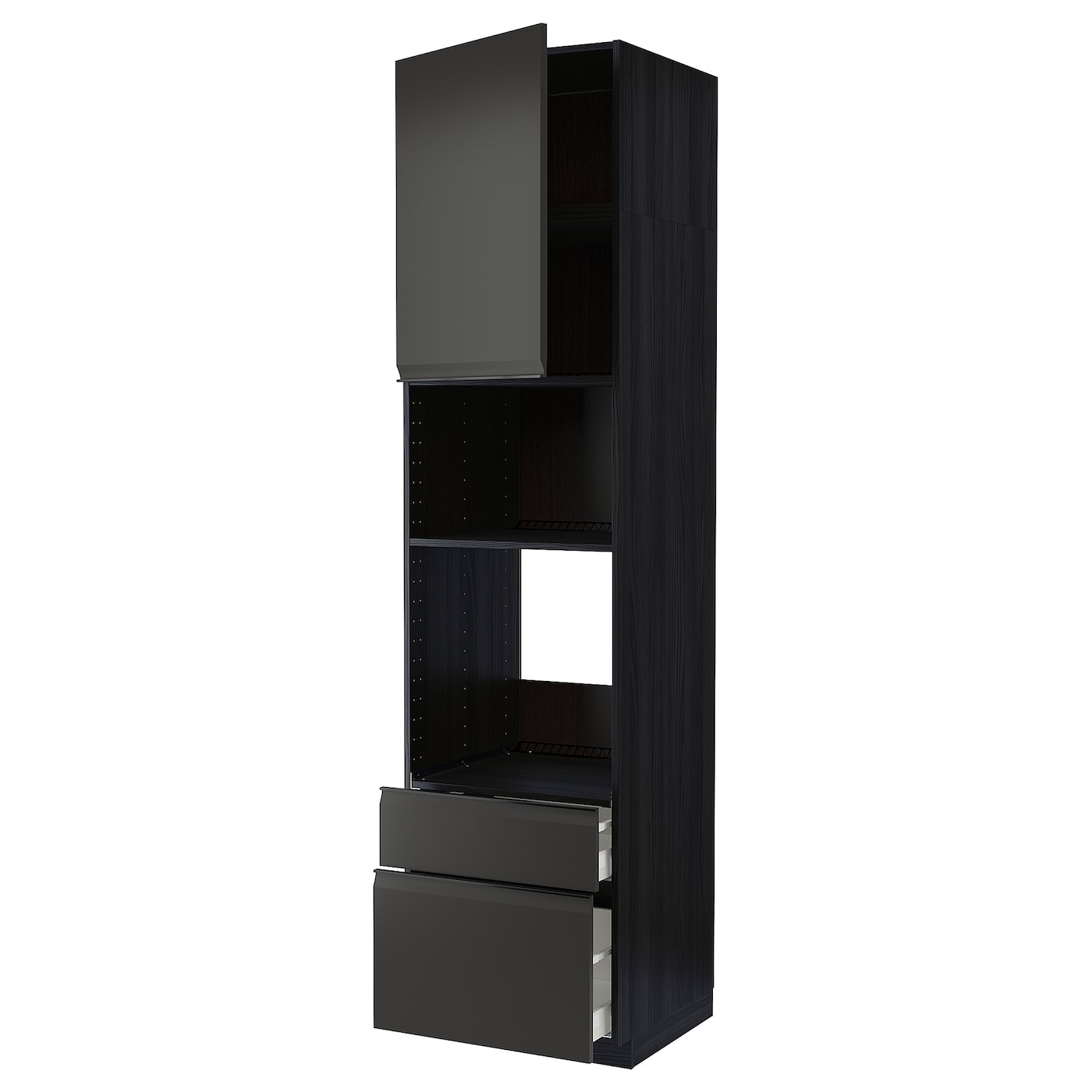 Высокий шкаф - IKEA METOD/MAXIMERA/МЕТОД/МАКСИМЕРА ИКЕА, 240х60х60 см, черный