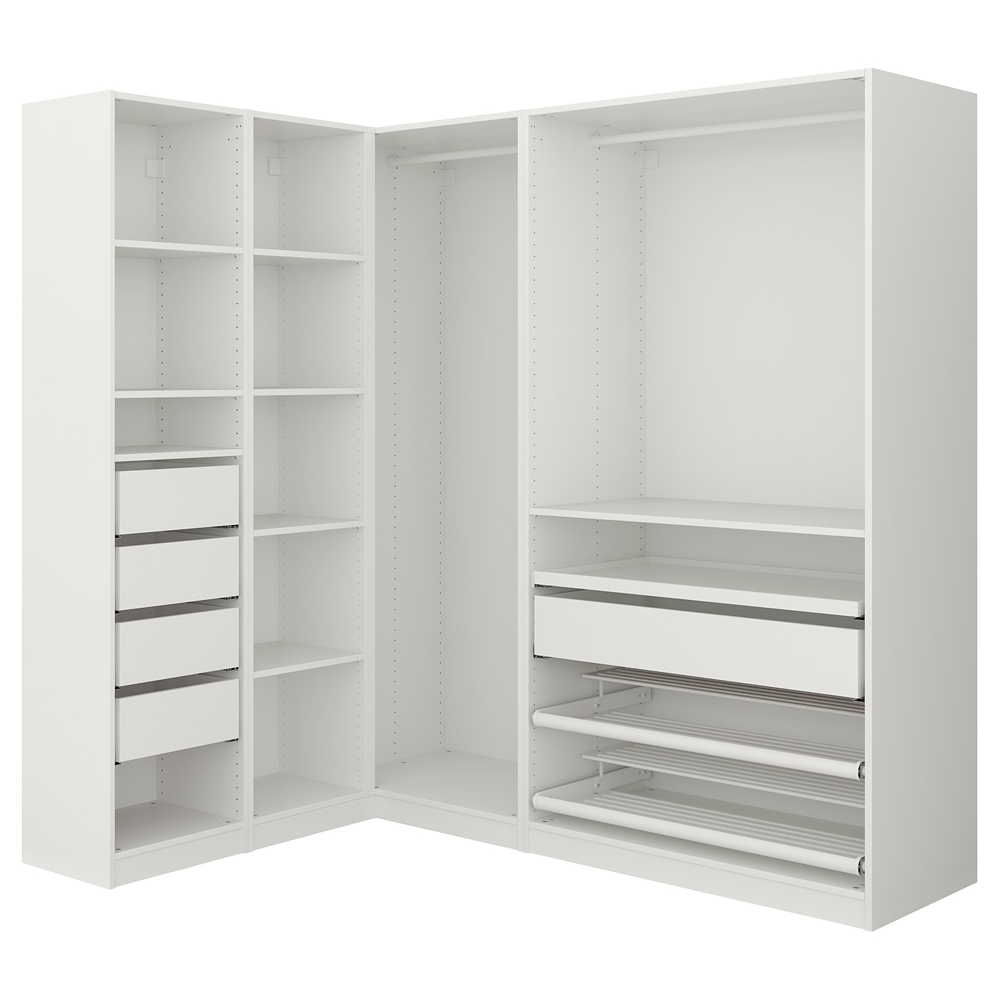 Угловой шкаф - IKEA PAX/ПАКС ИКЕА, 160,3х187,8х201,2 см, белый