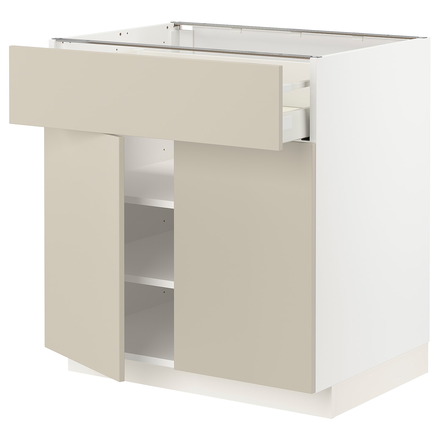 Напольный кухонный шкаф  - IKEA METOD MAXIMERA, 88x61,6x80см, белый/бежевый, МЕТОД МАКСИМЕРА ИКЕА