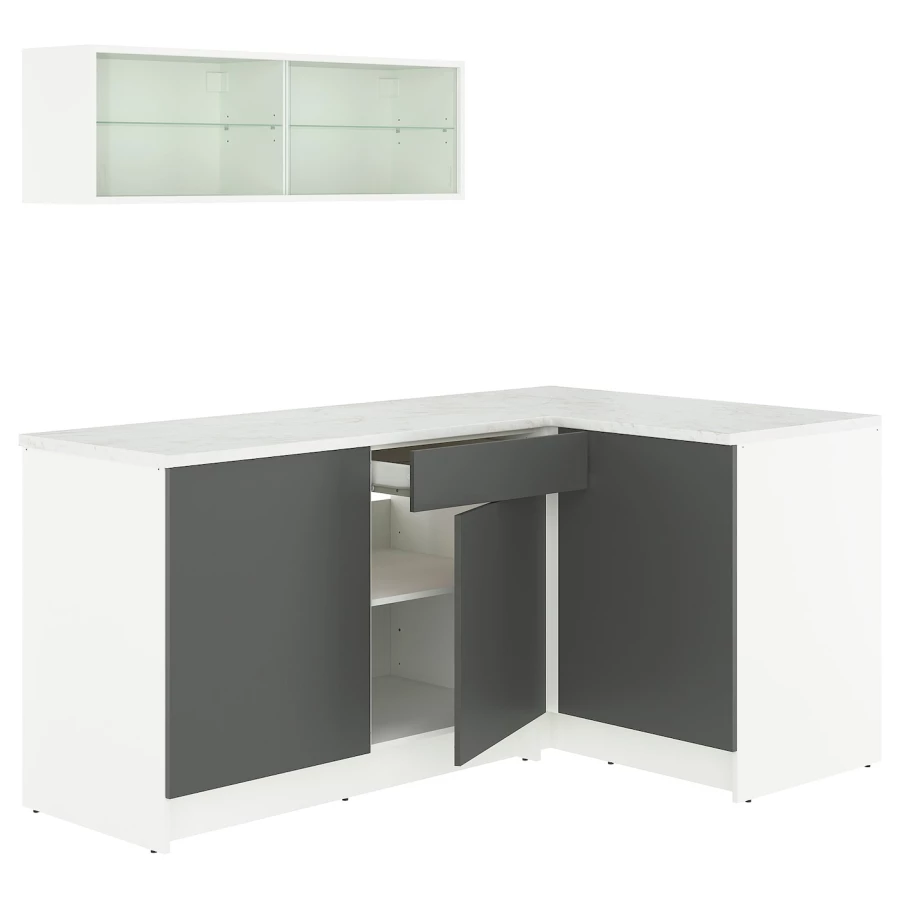 Комбинация кухонная угловая - KNOXHULT IKEA/ КНОКСХУЛЬТ ИКЕА, белый/черный (изображение №1)