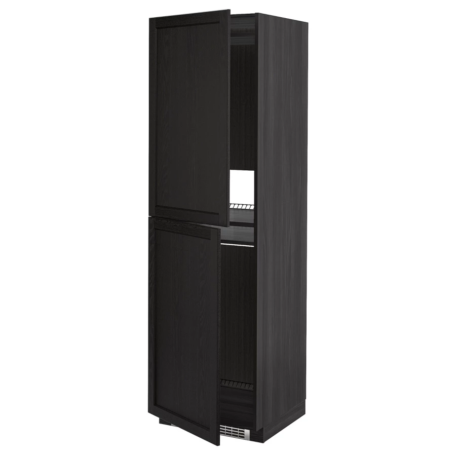 Шкаф для встроенной техники - IKEA METOD, 208x62x60см, черный, МЕТОД  ИКЕА (изображение №1)
