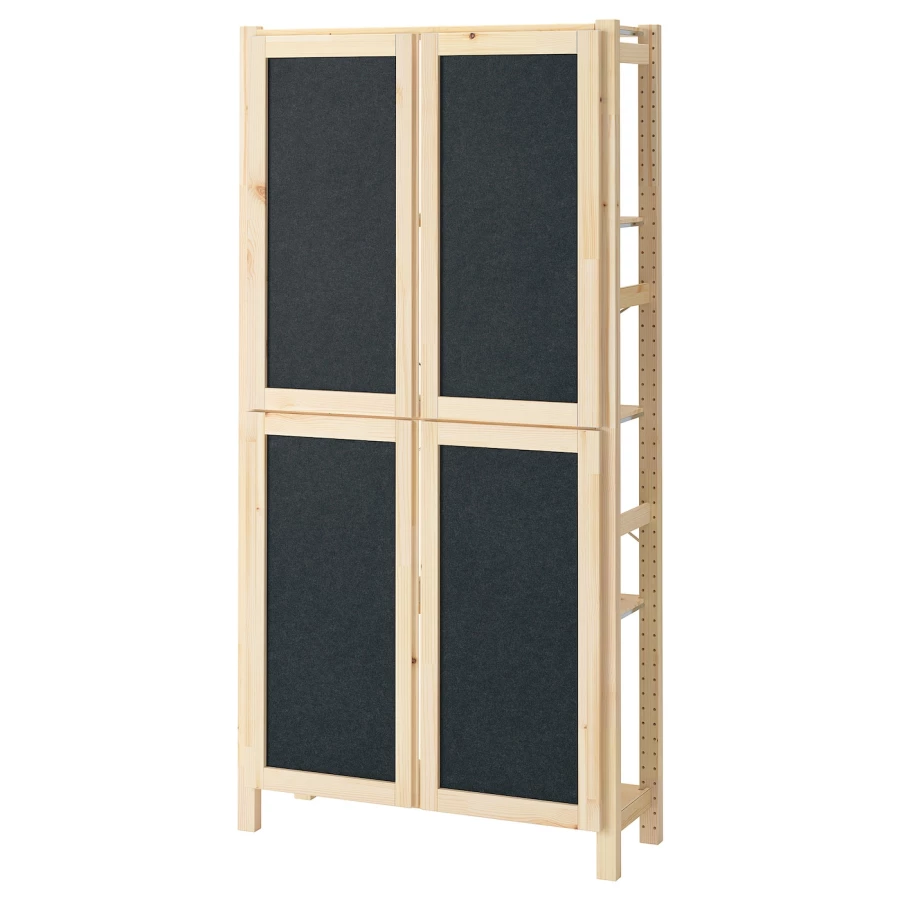 Комбинация для хранения - IKEA IVAR/ ИВАР ИКЕА, 89х30х179 см, сосна/черный (изображение №1)
