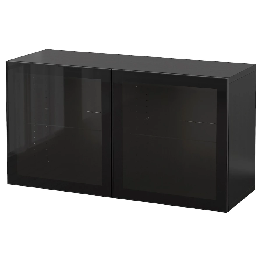 Навесной шкаф - IKEA BESTÅ/BESTA, 120x42x64 см, черный, БЕСТО ИКЕА (изображение №1)