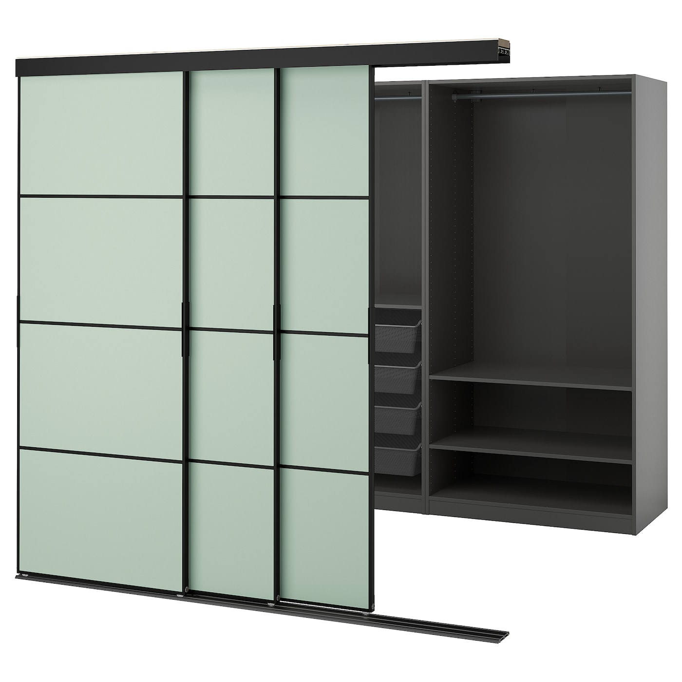 Шкаф - SKYTTA / PAX IKEA/ СКИТТА / ПАКС  ИКЕА, 204х226  см, черный