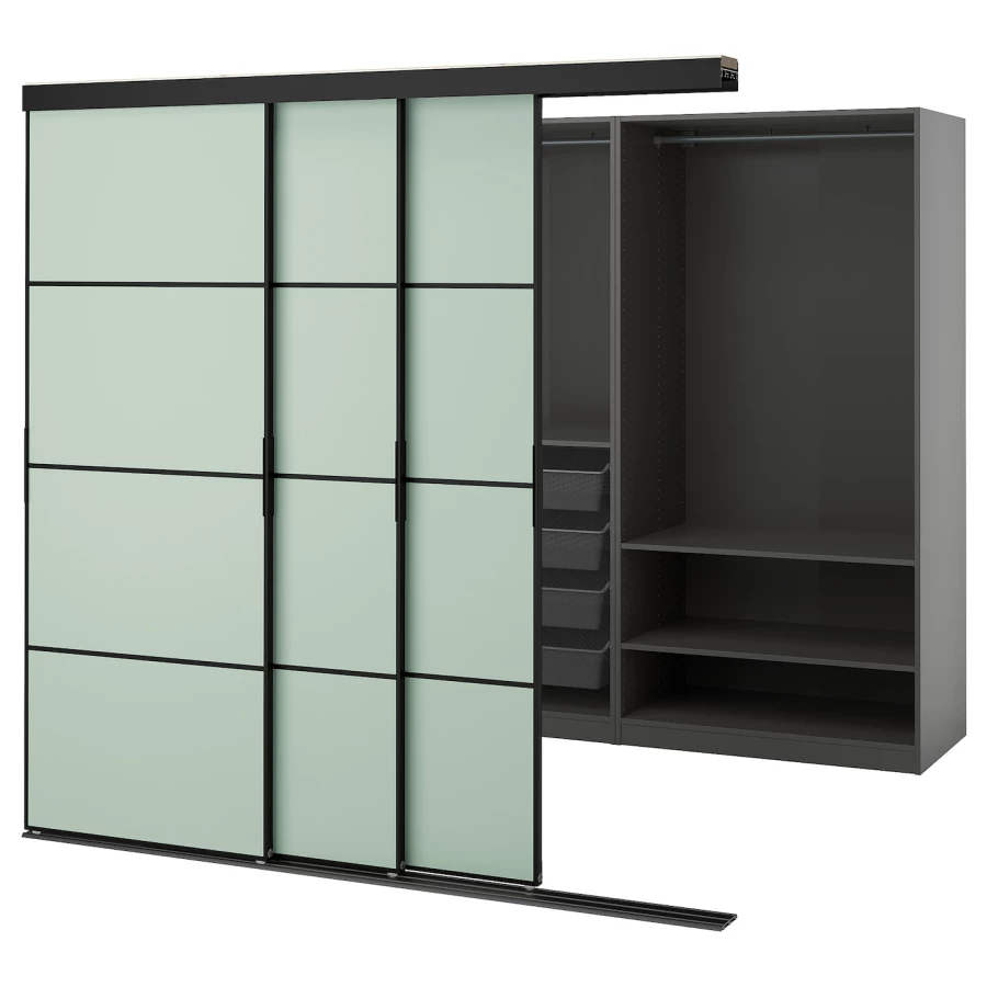 Шкаф - SKYTTA / PAX IKEA/ СКИТТА / ПАКС  ИКЕА, 204х226  см, черный (изображение №1)