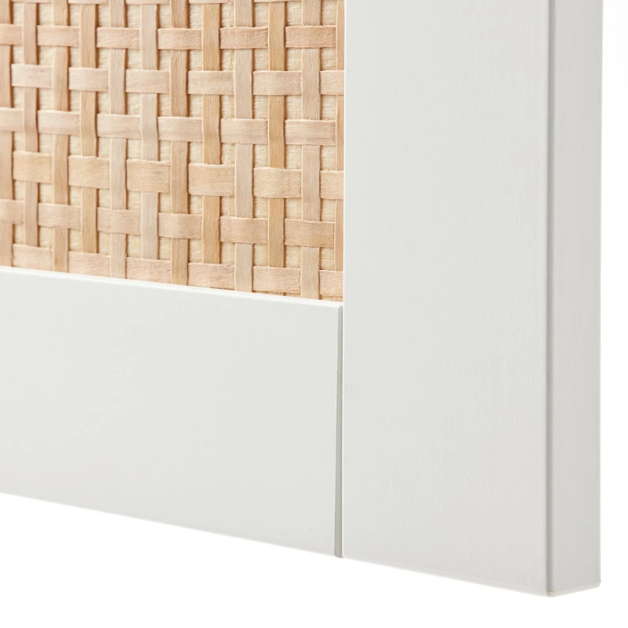 Комбинация для хранения - IKEA BESTÅ/BESTA, 120х42х74 см, белый/плетеный тополь, БЕСТО ИКЕА (изображение №4)