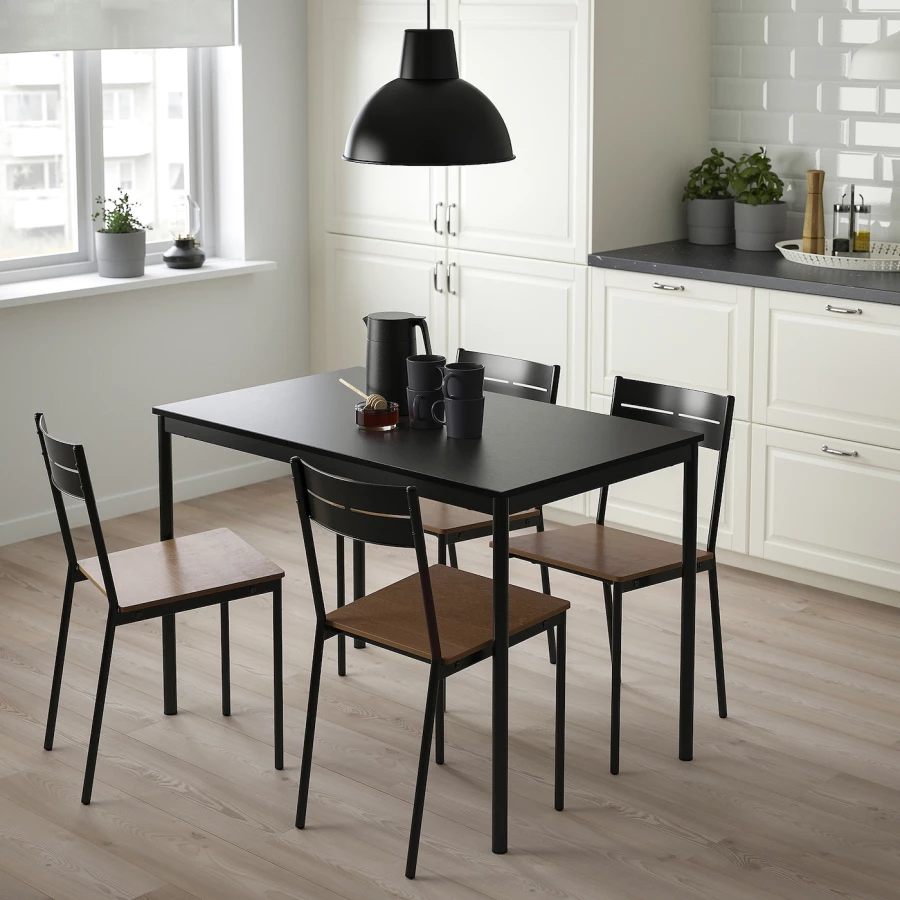 Кухонный стол - SANDSBERG  IKEA/ САНДСБЕРГ ИКЕА,110х73х67см, черный (изображение №6)