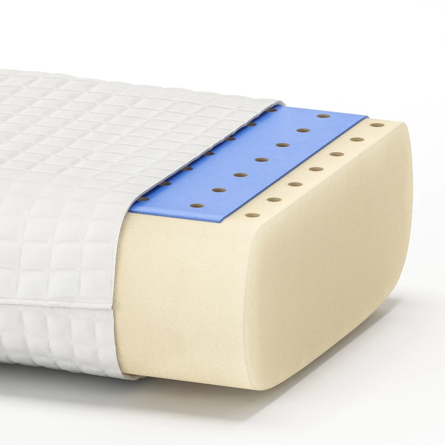 Эргономичная подушка - KLUBBSPORRE IKEA/ КЛУББСПОРРЕ  ИКЕА, 44x56 см ,белый (изображение №2)