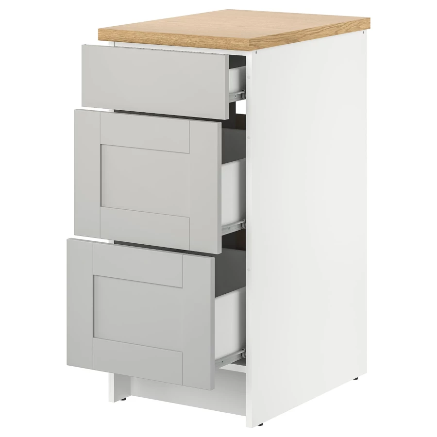 Напольный шкаф - IKEA METOD, 91x61x40см, белый/светло-серый, МЕТОД ИКЕА (изображение №1)