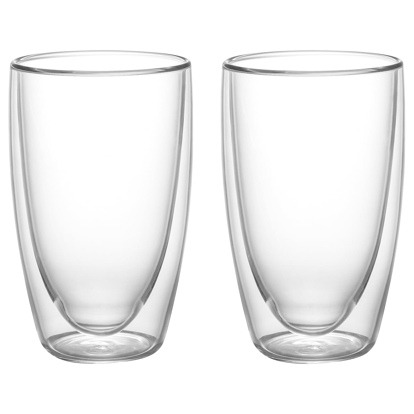 Набор стаканов с двойными стенками, 2 шт. - IKEA PASSERAD, 450 мл, прозрачный, ПАССЕРАД ИКЕА