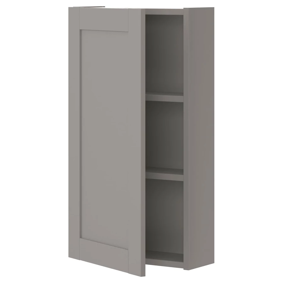 Настенный шкаф для ванной комнаты - ENHET IKEA/ ЭНХЕТ ИКЕА, 40x15x75 см, серый (изображение №1)