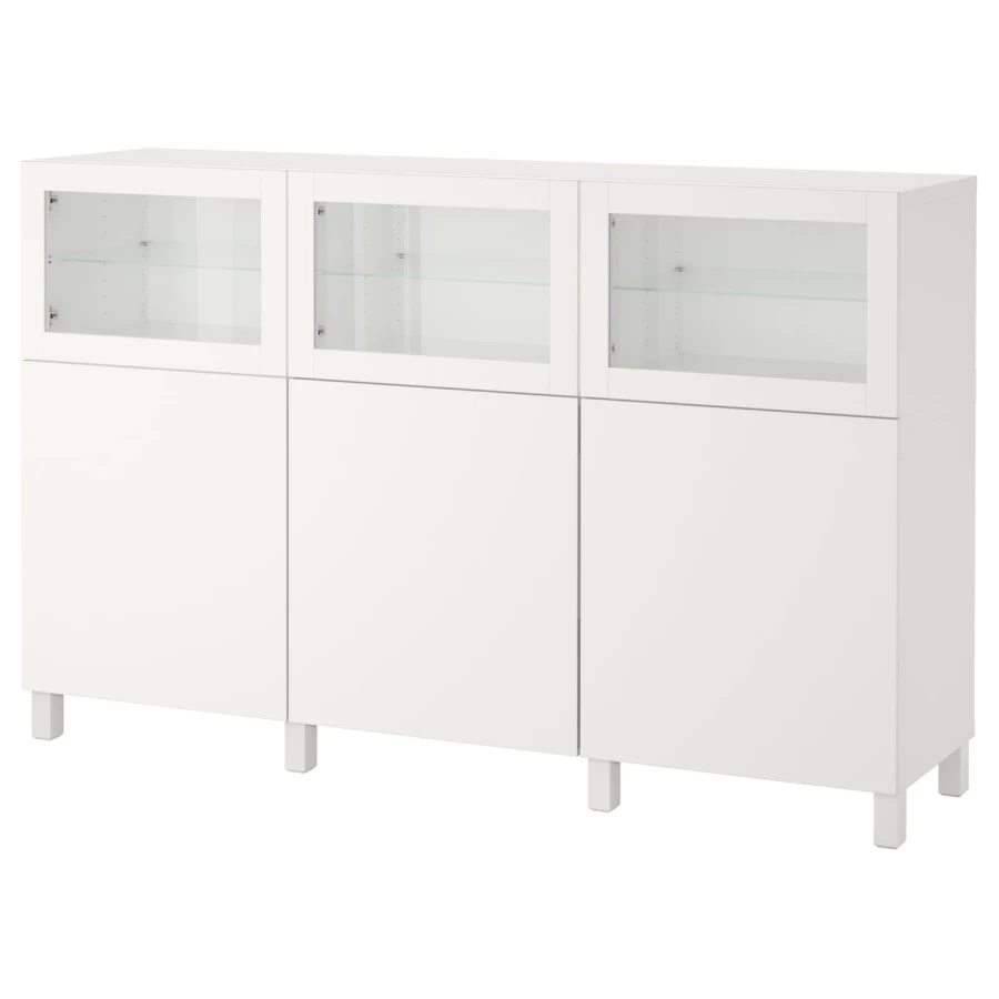 Комбинация для хранения - IKEA BESTÅ/BESTA/ БЕСТА/БЕСТО ИКЕА, 180x42x112 см, белый (изображение №1)