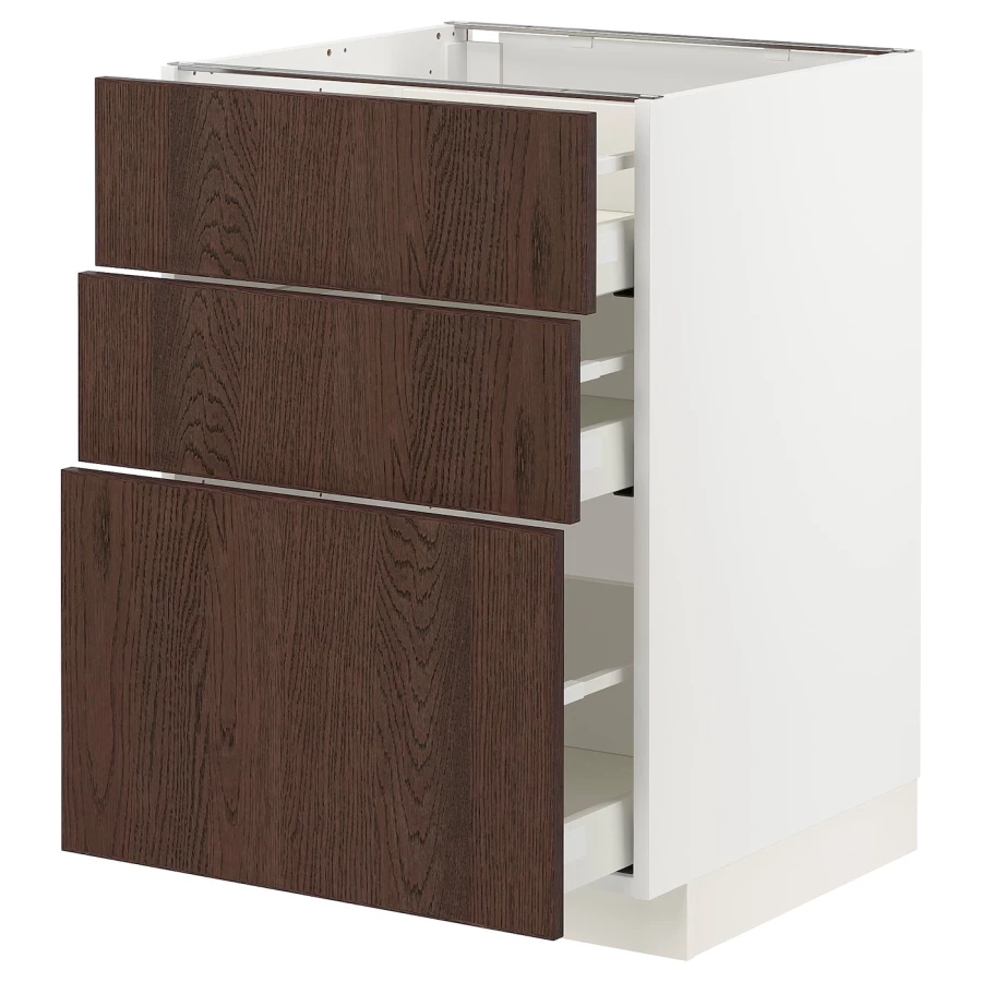 Напольный шкаф - METOD / MAXIMERA IKEA/ МЕТОД/ МАКСИМЕРА ИКЕА,  88х60 см, белый/коричневый (изображение №1)