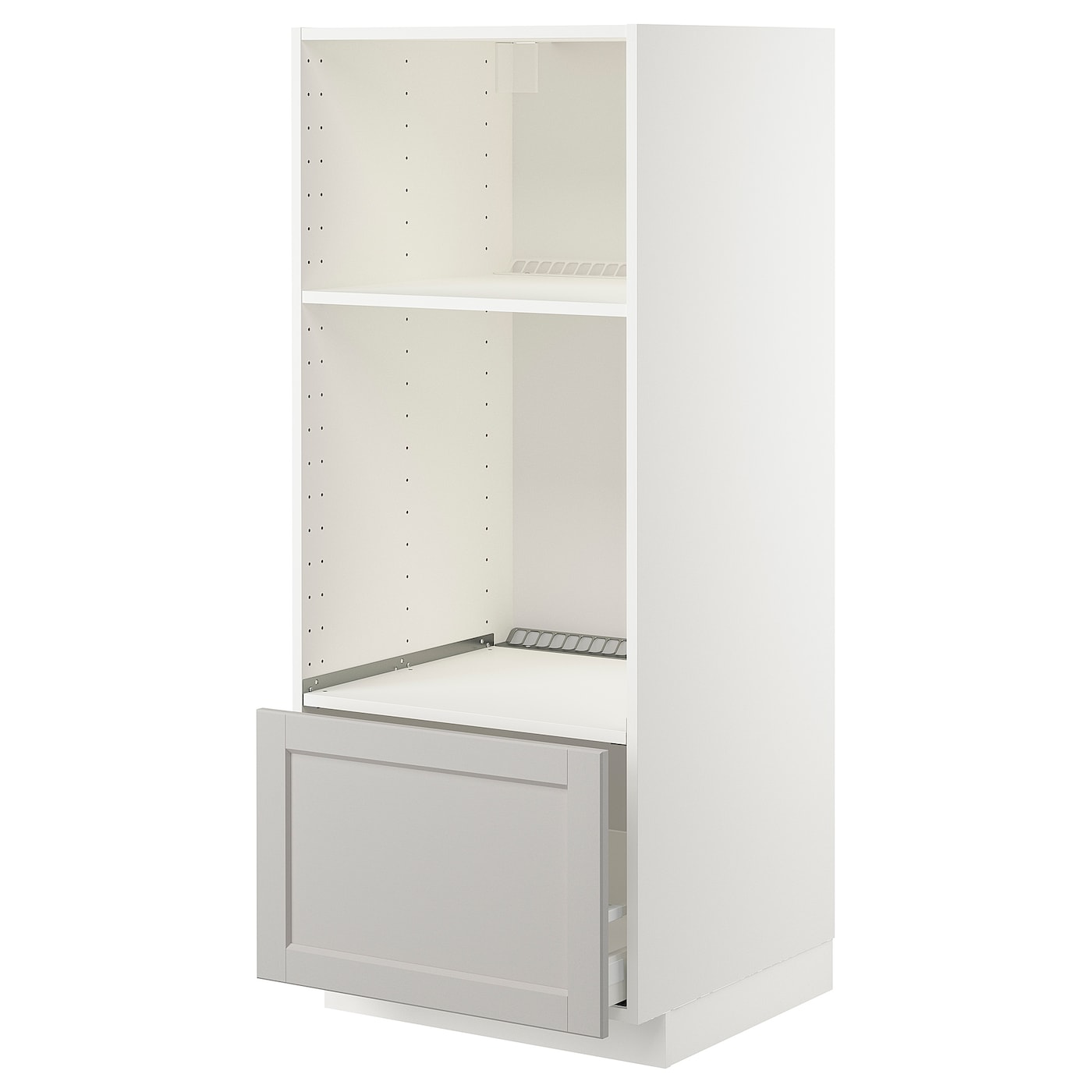 Напольный кухонный шкаф - IKEA METOD/МЕТОД ИКЕА, 140х60х60 см, белый/серый