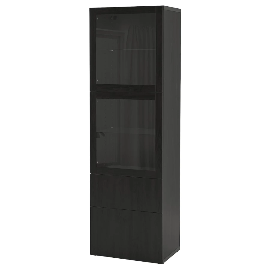 Книжный шкаф - BESTÅ/ BESTА IKEA/ БЕСТА/БЕСТО ИКЕА, 193х60 см, черный (изображение №1)