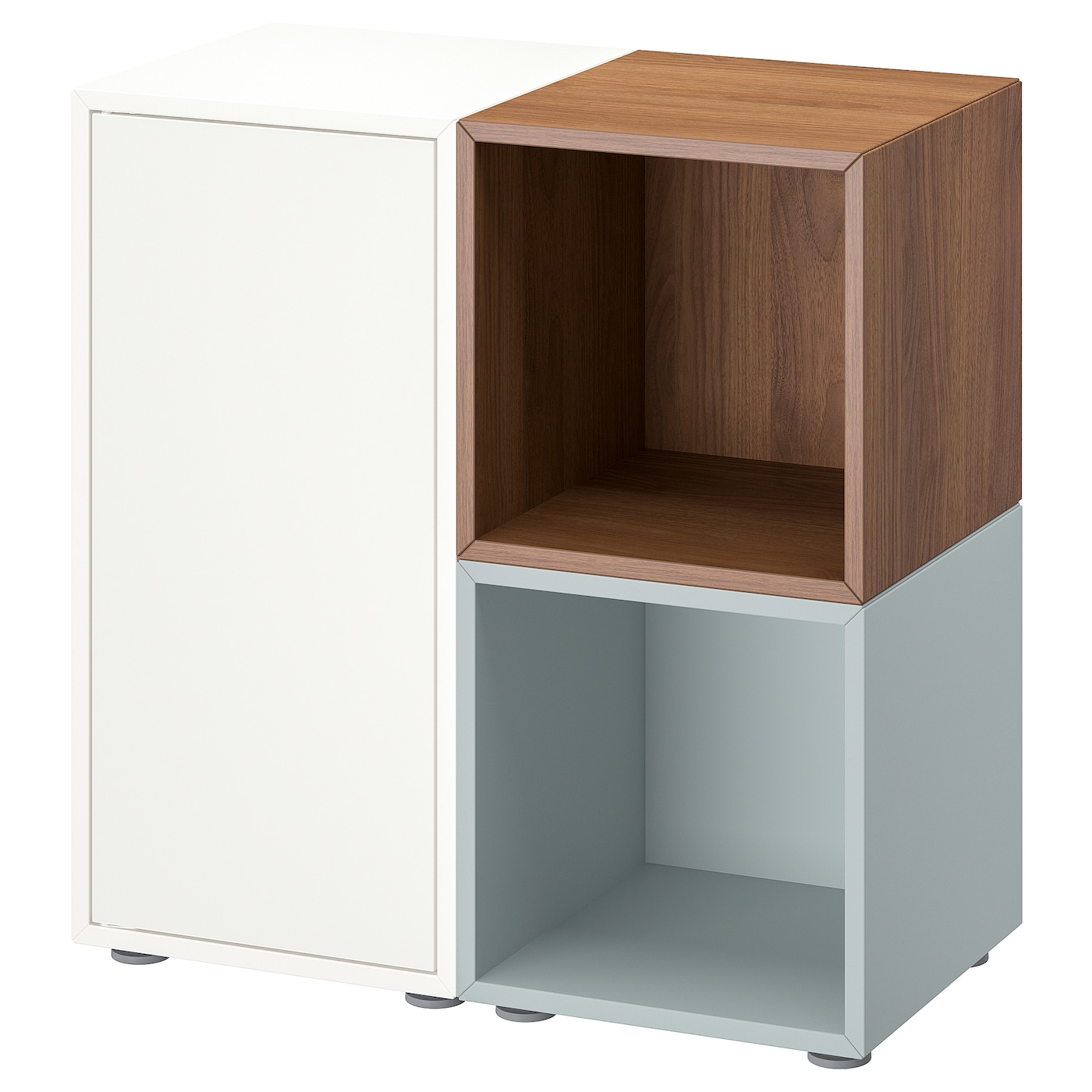 Комбинация для хранения - EKET IKEA/ ЭКЕТ ИКЕА,  72х70  см,  бледно-голубой/коричневый/белый