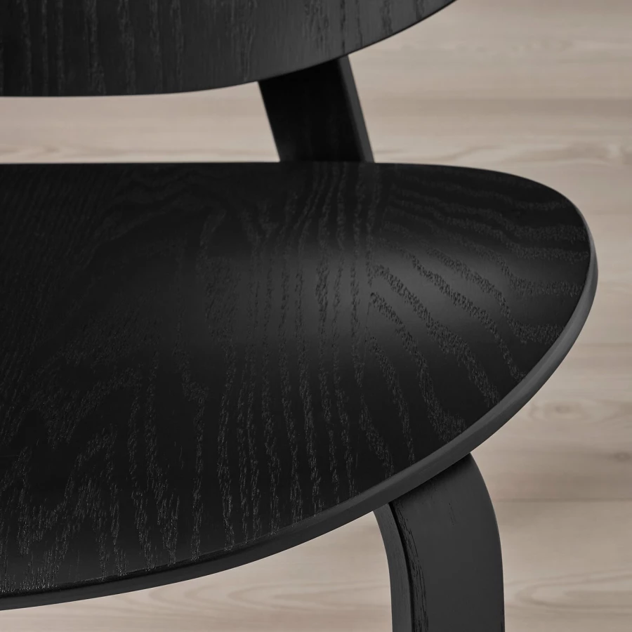 Деревянный стул - FRÖSET IKEA/ФРЕСЕТ ИКЕА, 57х59х74 см, чёрный (изображение №5)