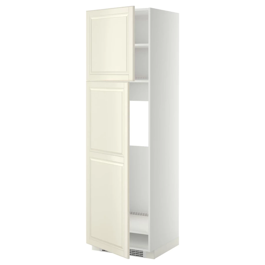 Высокий кухонный шкаф - IKEA METOD/МЕТОД ИКЕА, 200х60х60 см, белый/кремовый (изображение №1)
