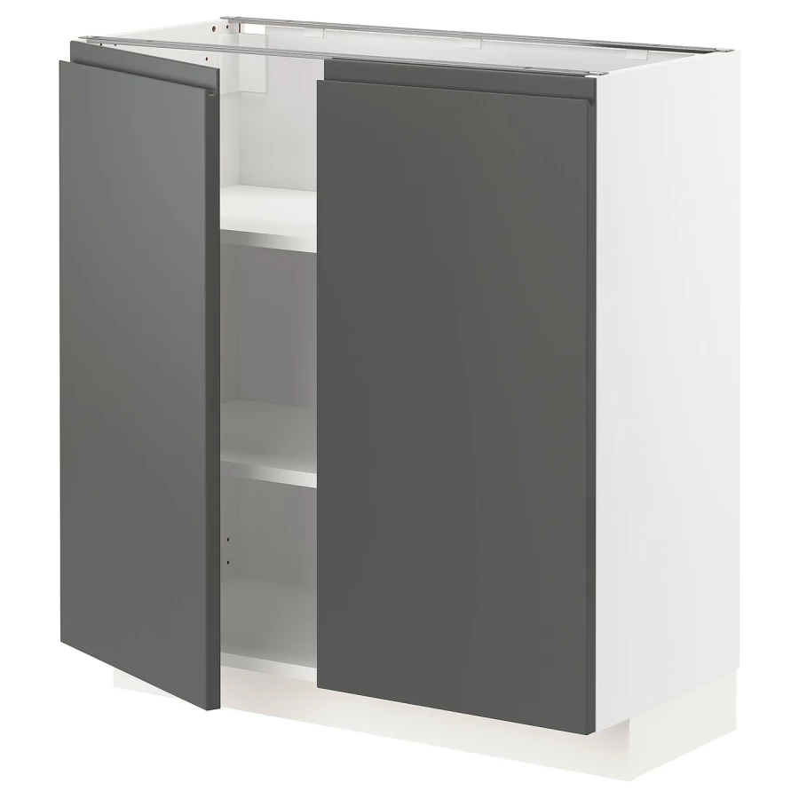 Напольный шкаф  - IKEA METOD, 88x39x80см, белый/темно-серый, МЕТОД ИКЕА (изображение №1)