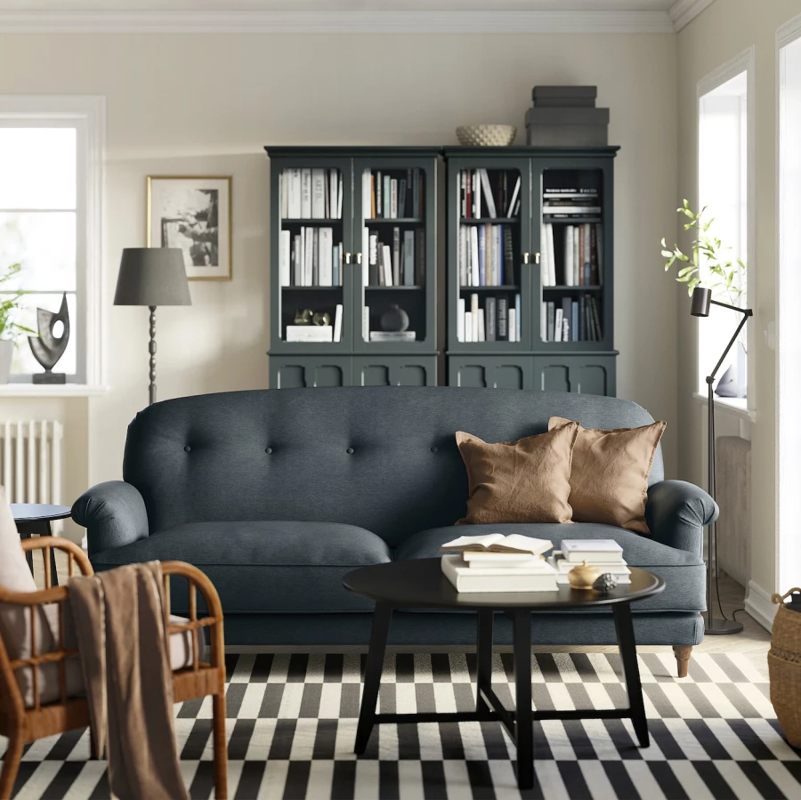 3-местный диван - IKEA ESSEBODA, 94x96x222см, черный, ЭССЕБОДА ИКЕА (изображение №3)