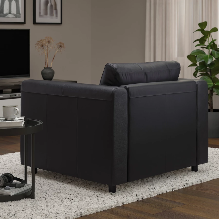 Кресло - IKEA VIMLE, 101х98х83 см, черный, ВИМЛЕ ИКЕА (изображение №3)