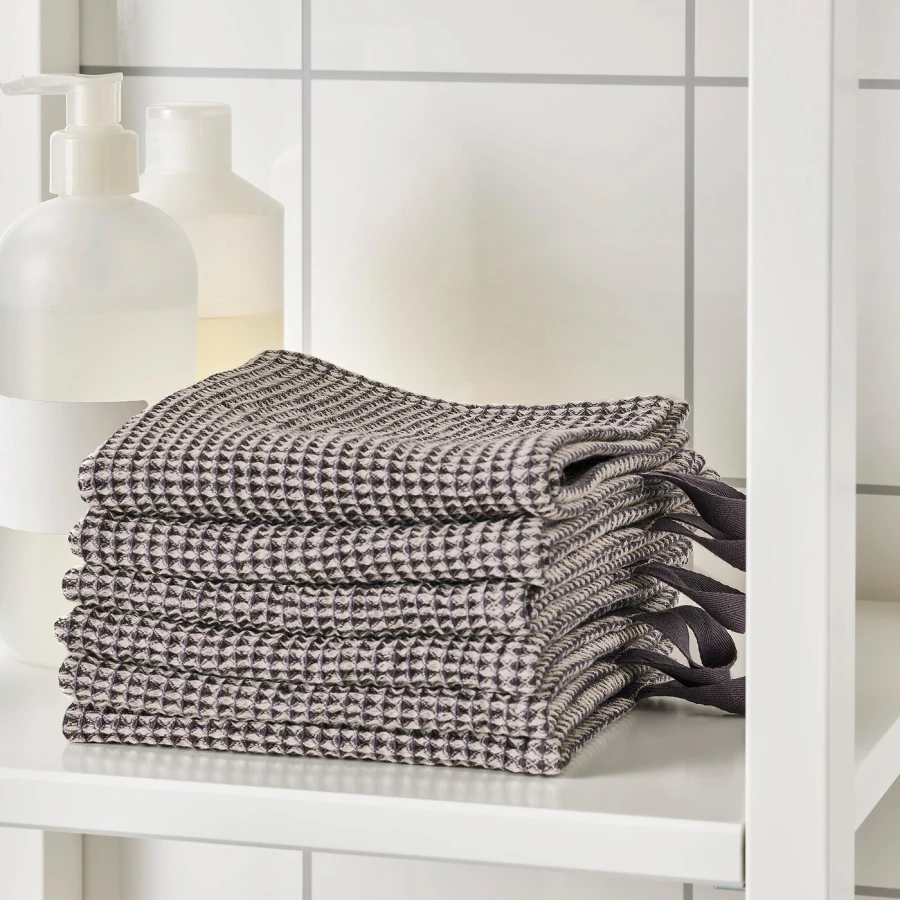 Кухонное полотенце - IKEA MARIATHERES, 30х30 см, серый/бежевый, МАРИАТЕРЕС ИКЕА (изображение №8)